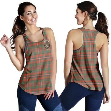 MacKinnon Ancient Tartan Women Racerback Tanks with Family Crest