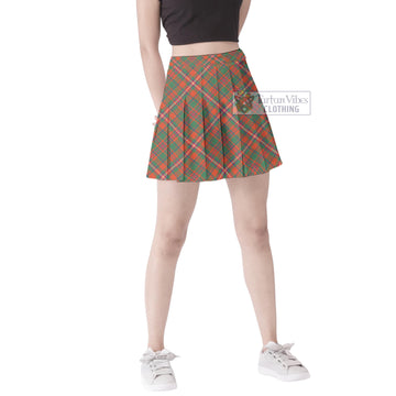 MacKinnon Ancient Tartan Women's Plated Mini Skirt Cross Style