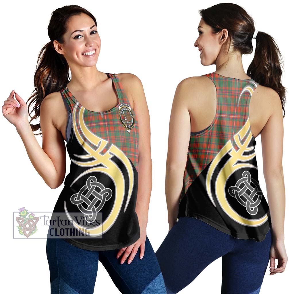 MacKinnon Ancient Tartan Women's Racerback Tanks with Family Crest and Celtic Symbol Style 4XL - Tartan Vibes Clothing