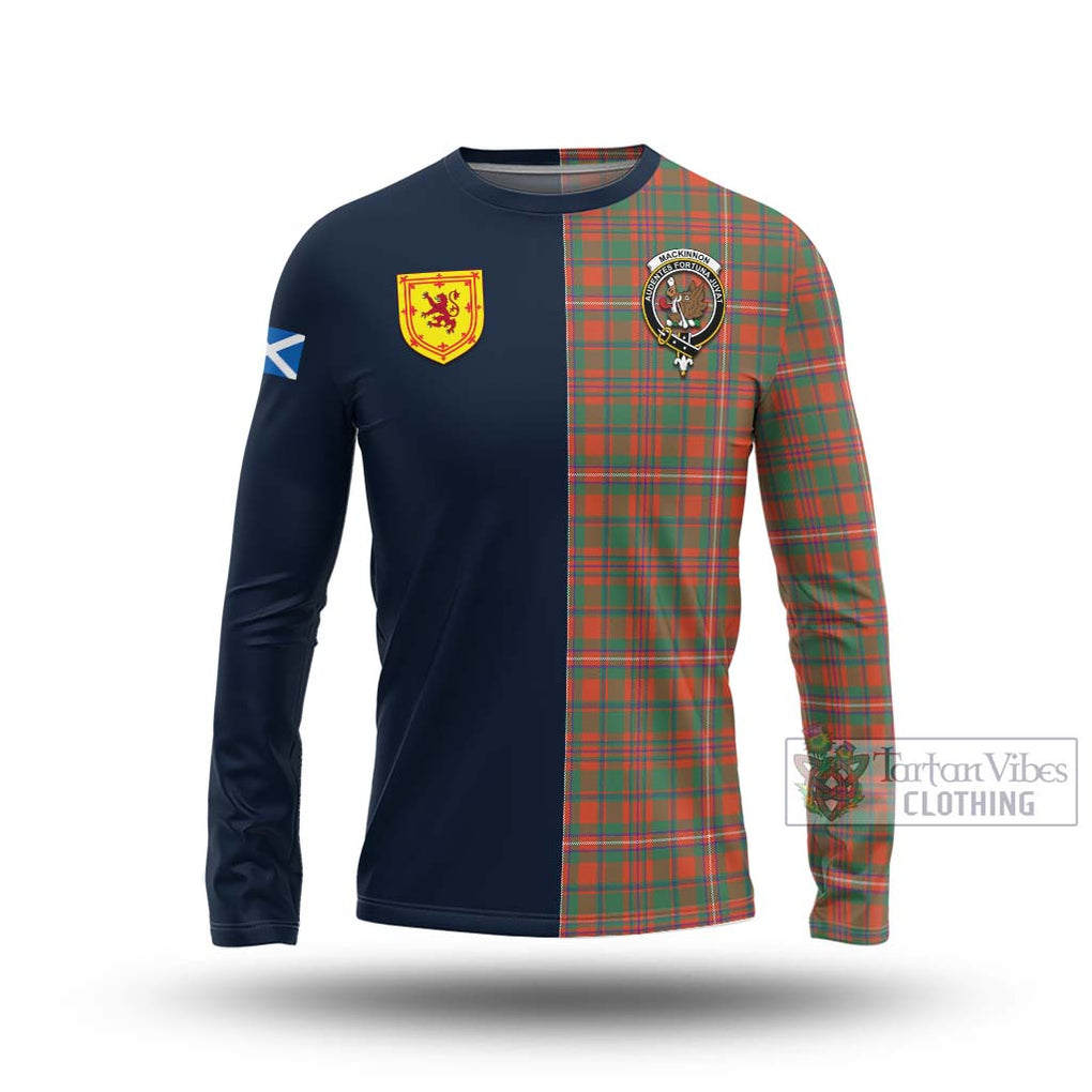 Tartan Vibes Clothing MacKinnon Ancient Tartan Long Sleeve T-Shirt with Scottish Lion Royal Arm Half Style