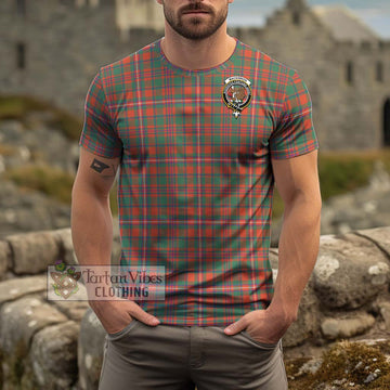 MacKinnon Ancient Tartan Cotton T-Shirt with Family Crest