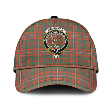 MacKinnon Ancient Tartan Classic Cap with Family Crest