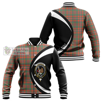 MacKinnon Ancient Tartan Baseball Jacket with Family Crest Circle Style