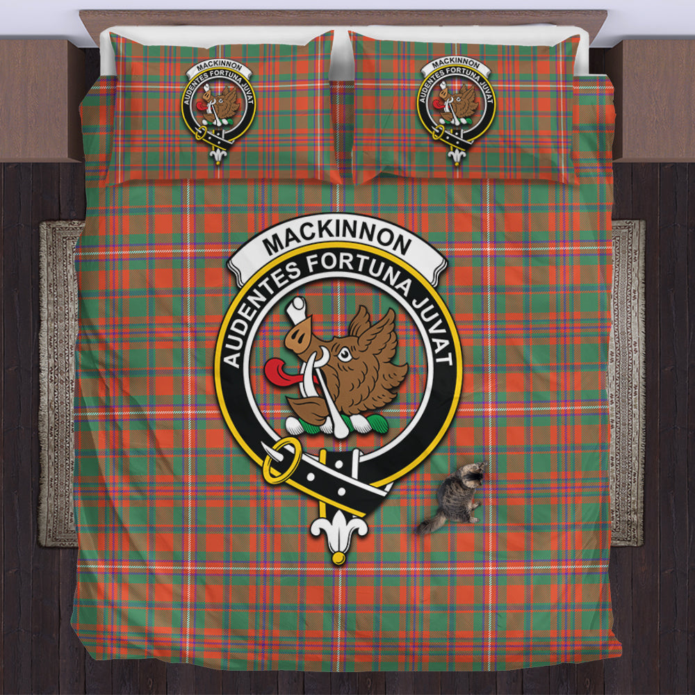 MacKinnon Ancient Tartan Bedding Set with Family Crest US Bedding Set - Tartan Vibes Clothing