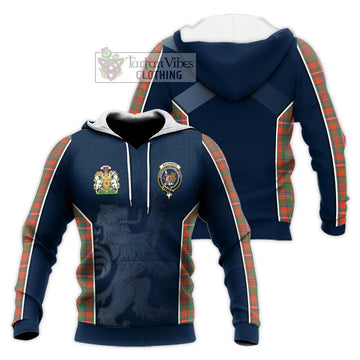 MacKinnon Ancient Tartan Knitted Hoodie with Family Crest and Lion Rampant Vibes Sport Style