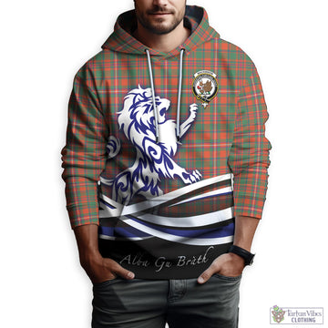 MacKinnon Ancient Tartan Hoodie with Alba Gu Brath Regal Lion Emblem