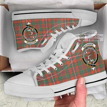 MacKinnon Ancient Tartan High Top Shoes with Family Crest