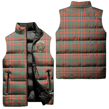 MacKinnon Ancient Tartan Sleeveless Puffer Jacket with Family Crest