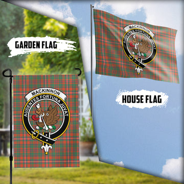 MacKinnon Ancient Tartan Flag with Family Crest