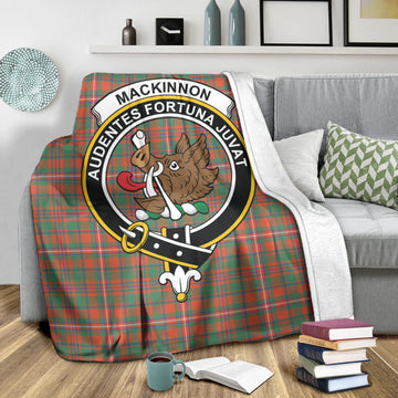 MacKinnon Ancient Tartan Blanket with Family Crest