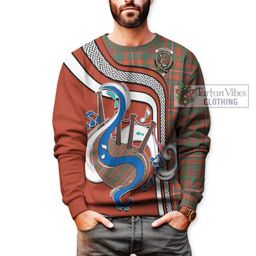 MacKinnon Ancient Tartan Sweatshirt with Epic Bagpipe Style