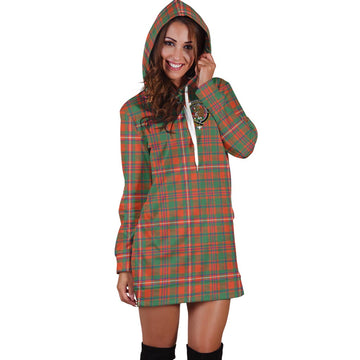 MacKinnon Ancient Tartan Hoodie Dress with Family Crest