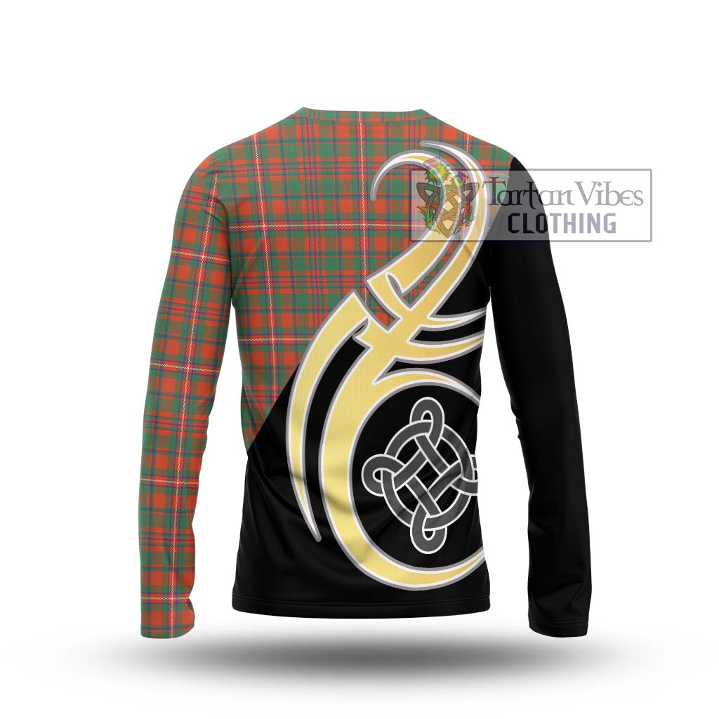 MacKinnon Ancient Tartan Long Sleeve T-Shirt with Family Crest and Celtic Symbol Style - Tartan Vibes Clothing