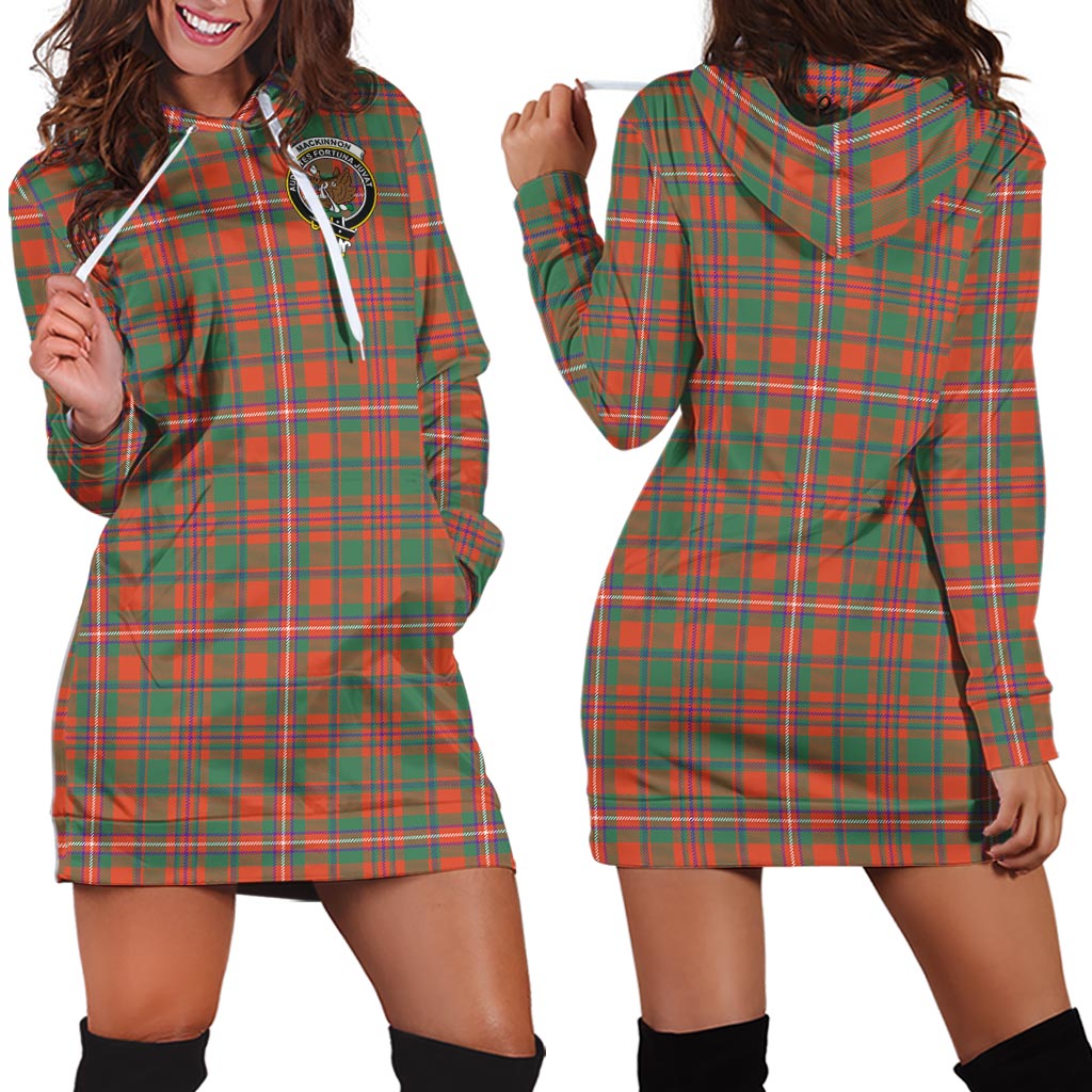 MacKinnon Ancient Tartan Hoodie Dress with Family Crest - Tartan Vibes Clothing