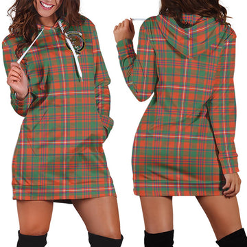 MacKinnon Ancient Tartan Hoodie Dress with Family Crest