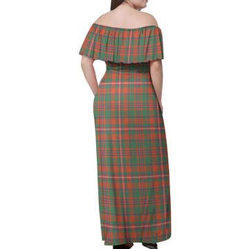 MacKinnon Ancient Tartan Off Shoulder Long Dress