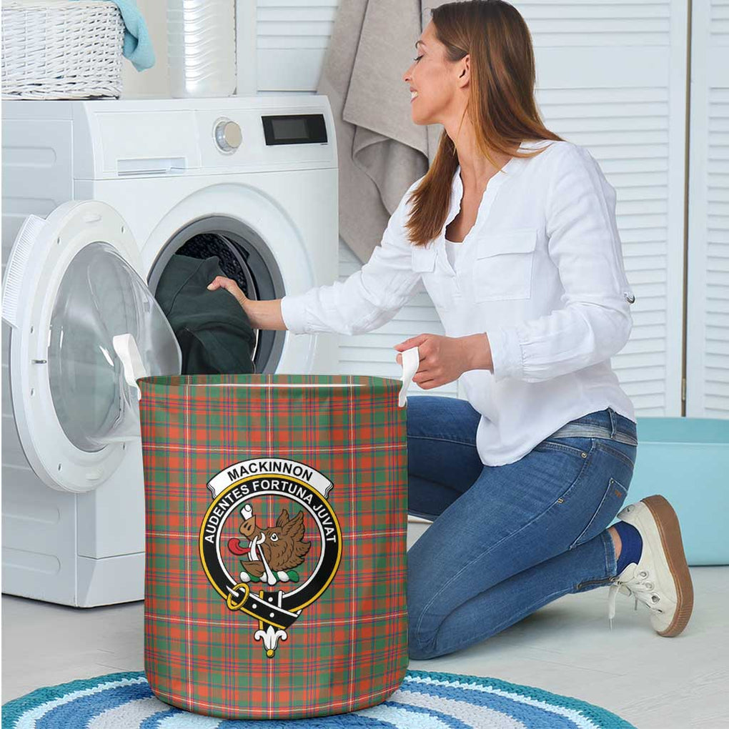 MacKinnon Ancient Tartan Laundry Basket with Family Crest - Tartanvibesclothing Shop