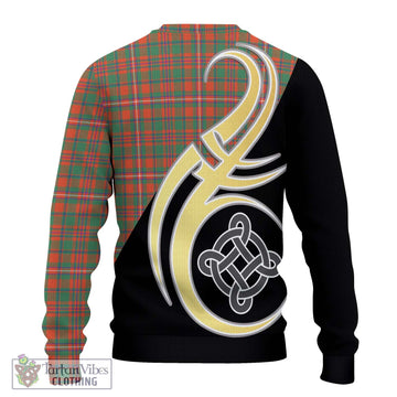 MacKinnon Ancient Tartan Ugly Sweater with Family Crest and Celtic Symbol Style