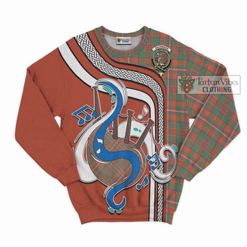 MacKinnon Ancient Tartan Sweatshirt with Epic Bagpipe Style