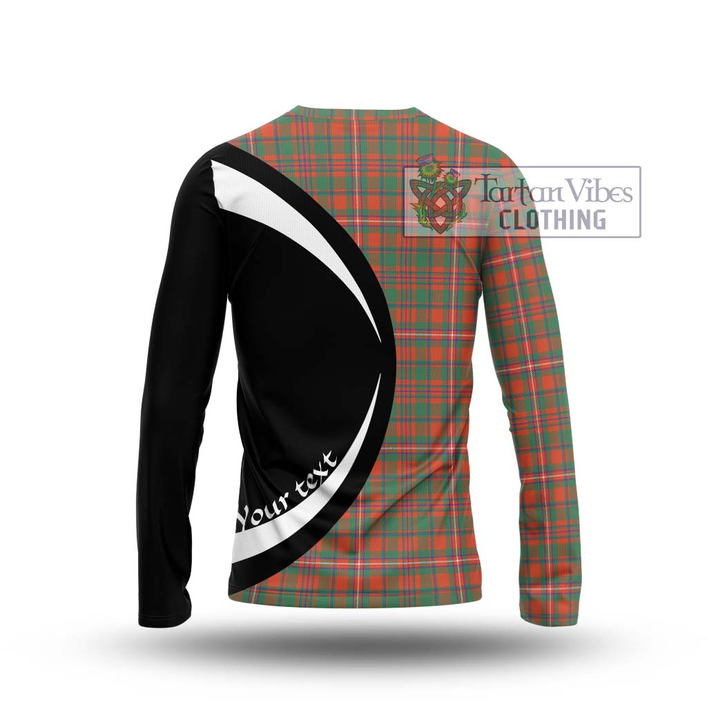 MacKinnon Ancient Tartan Long Sleeve T-Shirt with Family Crest Circle Style - Tartan Vibes Clothing