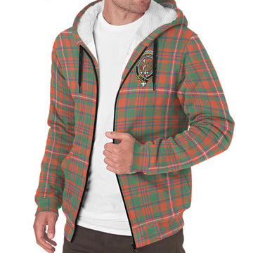 MacKinnon Ancient Tartan Sherpa Hoodie with Family Crest