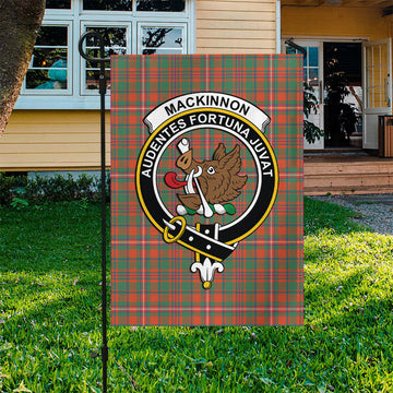 MacKinnon Ancient Tartan Flag with Family Crest