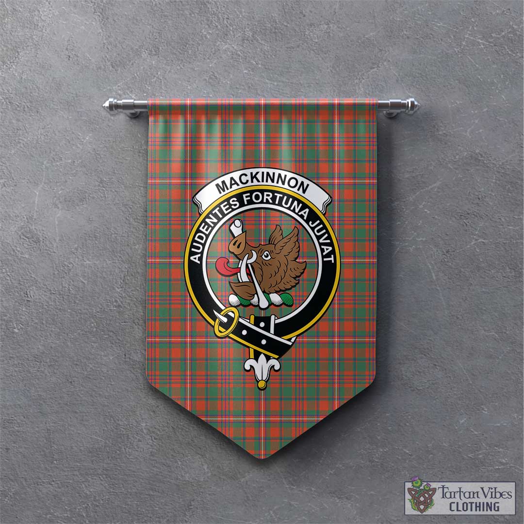 Tartan Vibes Clothing MacKinnon Ancient Tartan Gonfalon, Tartan Banner with Family Crest