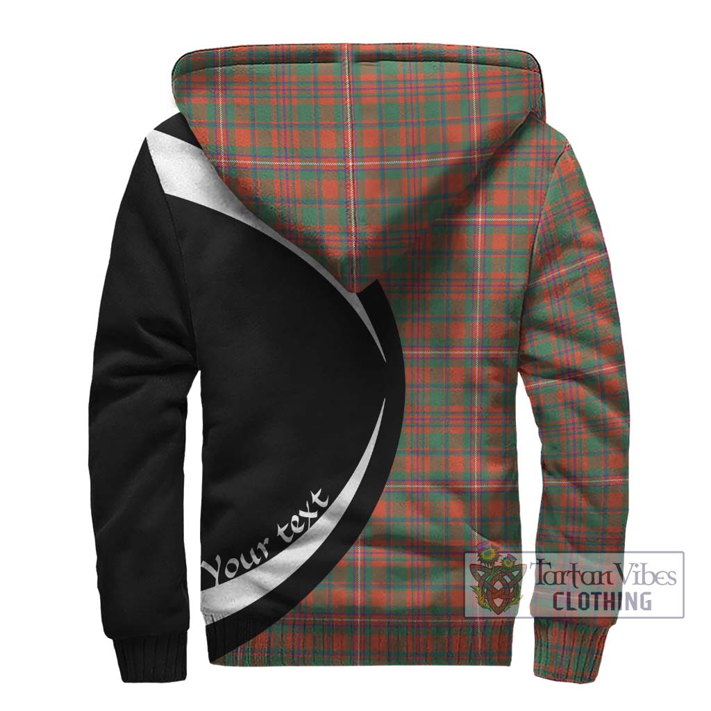 MacKinnon Ancient Tartan Sherpa Hoodie with Family Crest Circle Style - Tartan Vibes Clothing