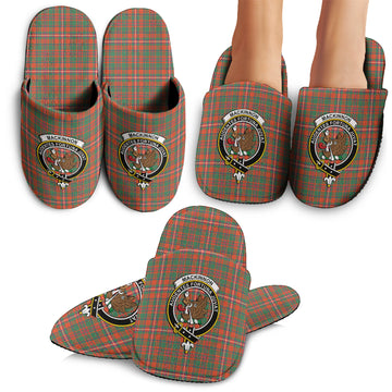 MacKinnon Ancient Tartan Home Slippers with Family Crest