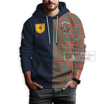 MacKinnon Ancient Tartan Hoodie Alba with Scottish Lion Royal Arm Half Style