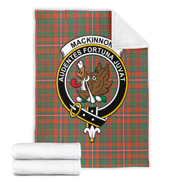 MacKinnon Ancient Tartan Blanket with Family Crest