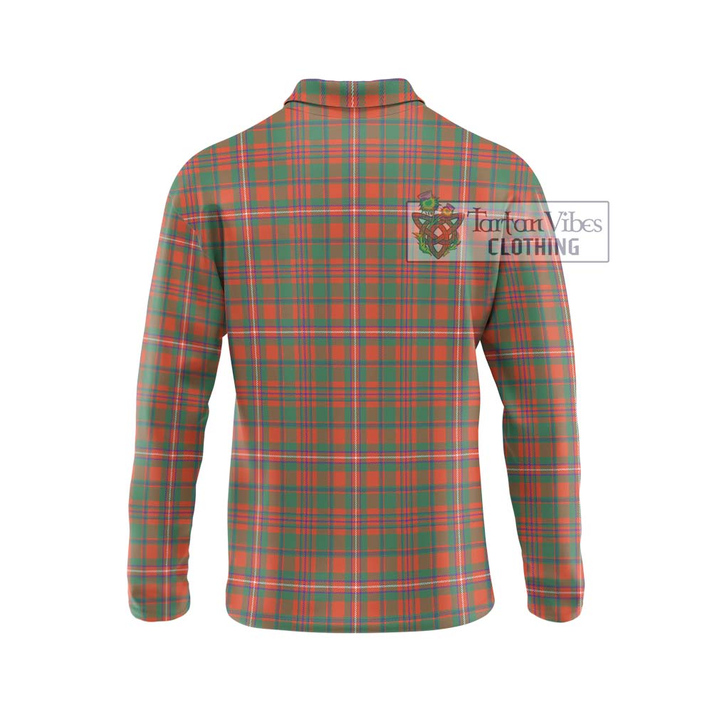 MacKinnon Ancient Tartan Long Sleeve Polo Shirt with Family Crest DNA In Me Style - Tartanvibesclothing Shop