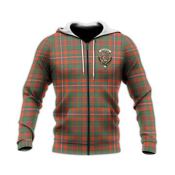 MacKinnon Ancient Tartan Knitted Hoodie with Family Crest