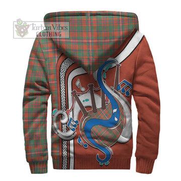 MacKinnon Ancient Tartan Sherpa Hoodie with Epic Bagpipe Style