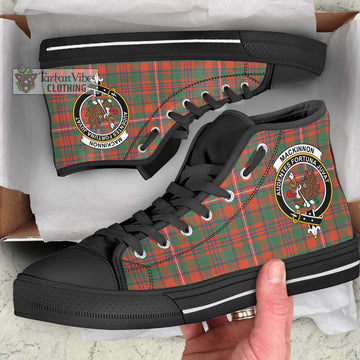 MacKinnon Ancient Tartan High Top Shoes with Family Crest