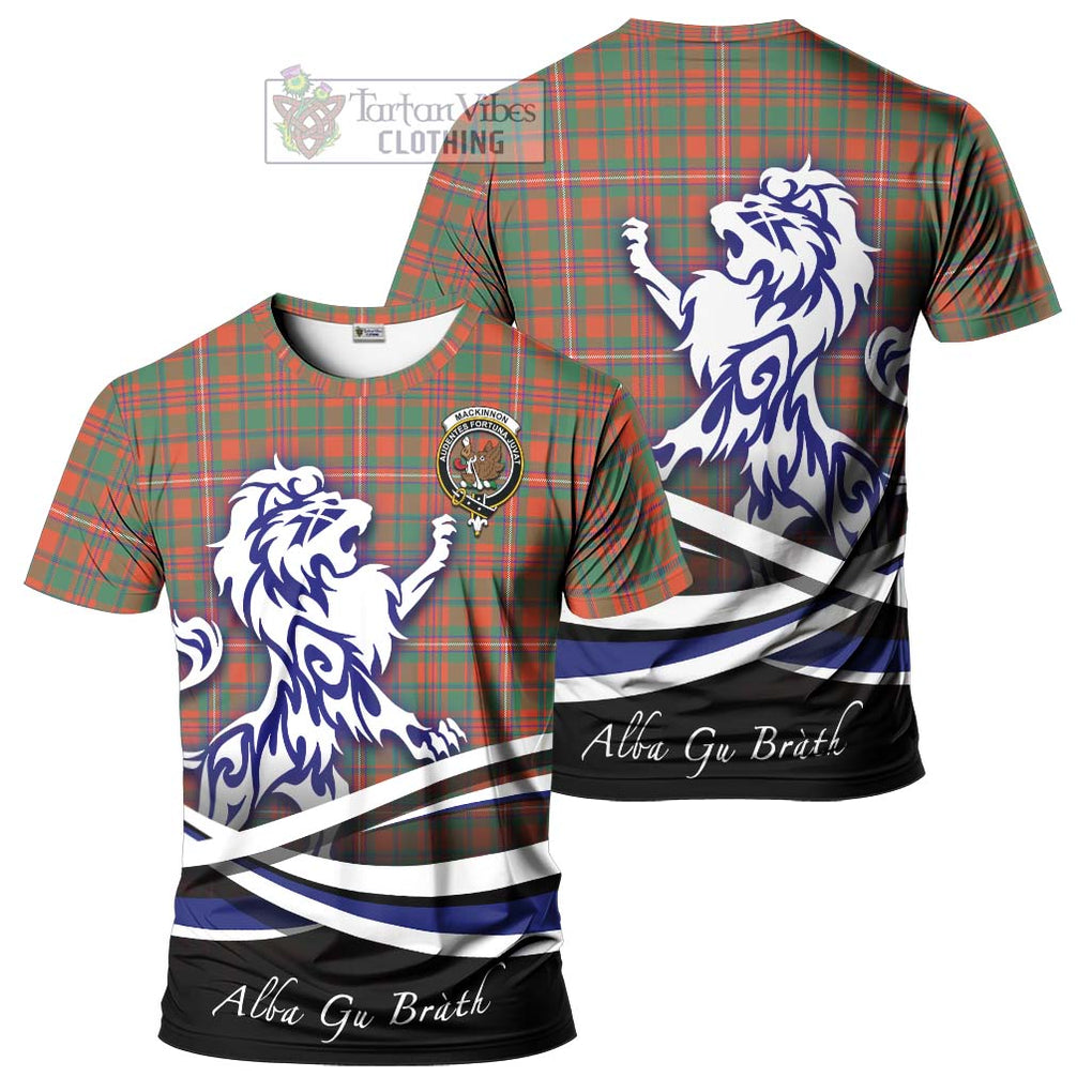 Tartan Vibes Clothing MacKinnon Ancient Tartan Cotton T-shirt with Alba Gu Brath Regal Lion Emblem