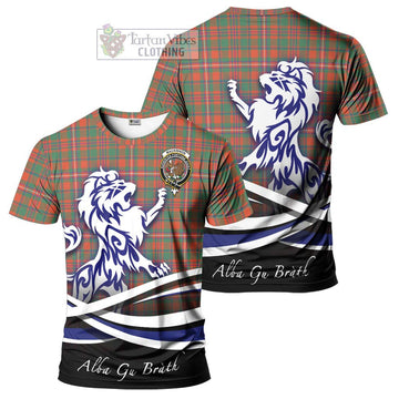 MacKinnon Ancient Tartan Cotton T-shirt with Alba Gu Brath Regal Lion Emblem