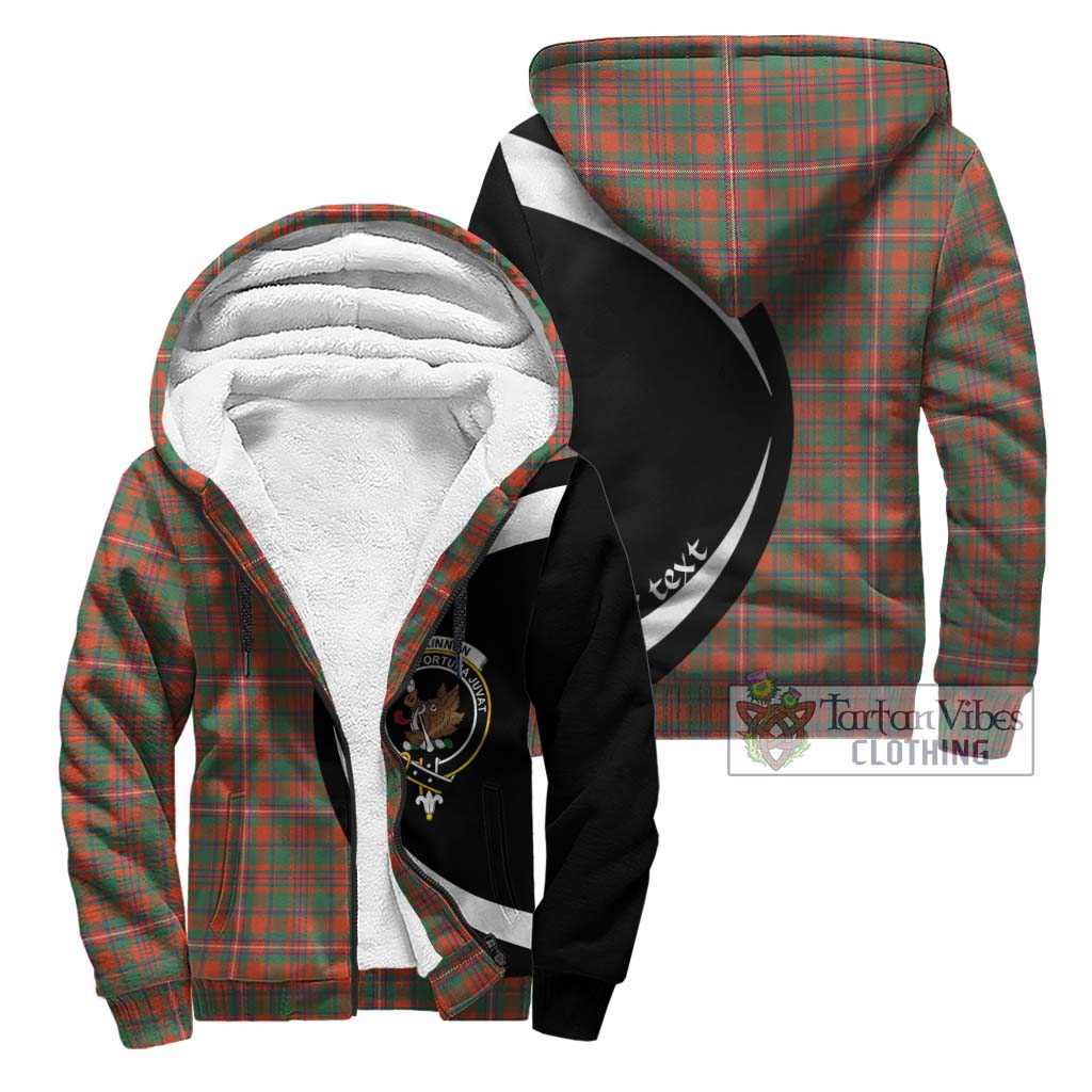 MacKinnon Ancient Tartan Sherpa Hoodie with Family Crest Circle Style Unisex - Tartan Vibes Clothing