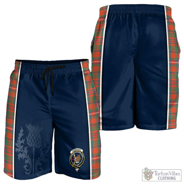 MacKinnon Ancient Tartan Men's Shorts with Family Crest and Scottish Thistle Vibes Sport Style