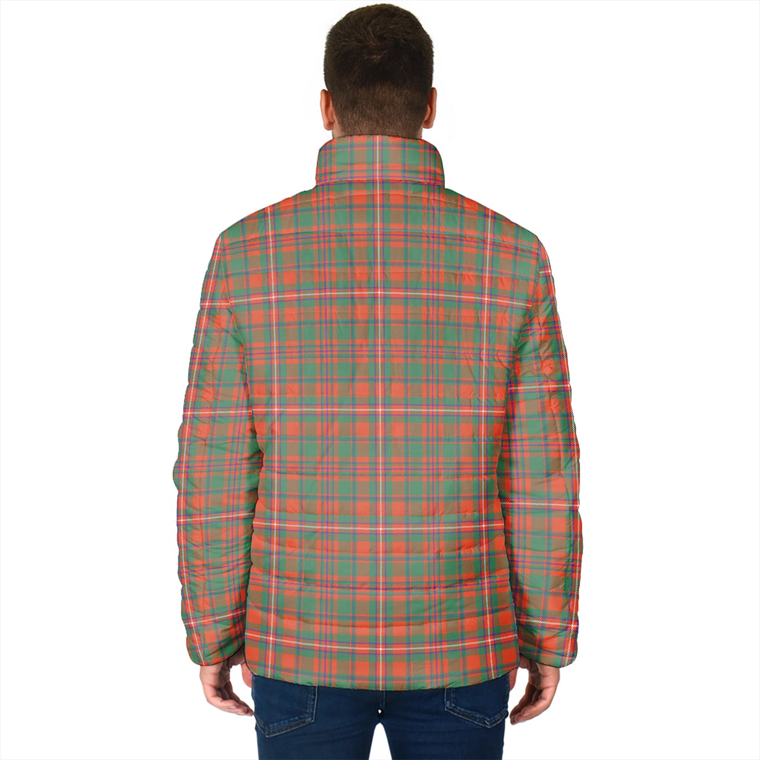 MacKinnon Ancient Tartan Padded Jacket with Family Crest - Tartan Vibes Clothing