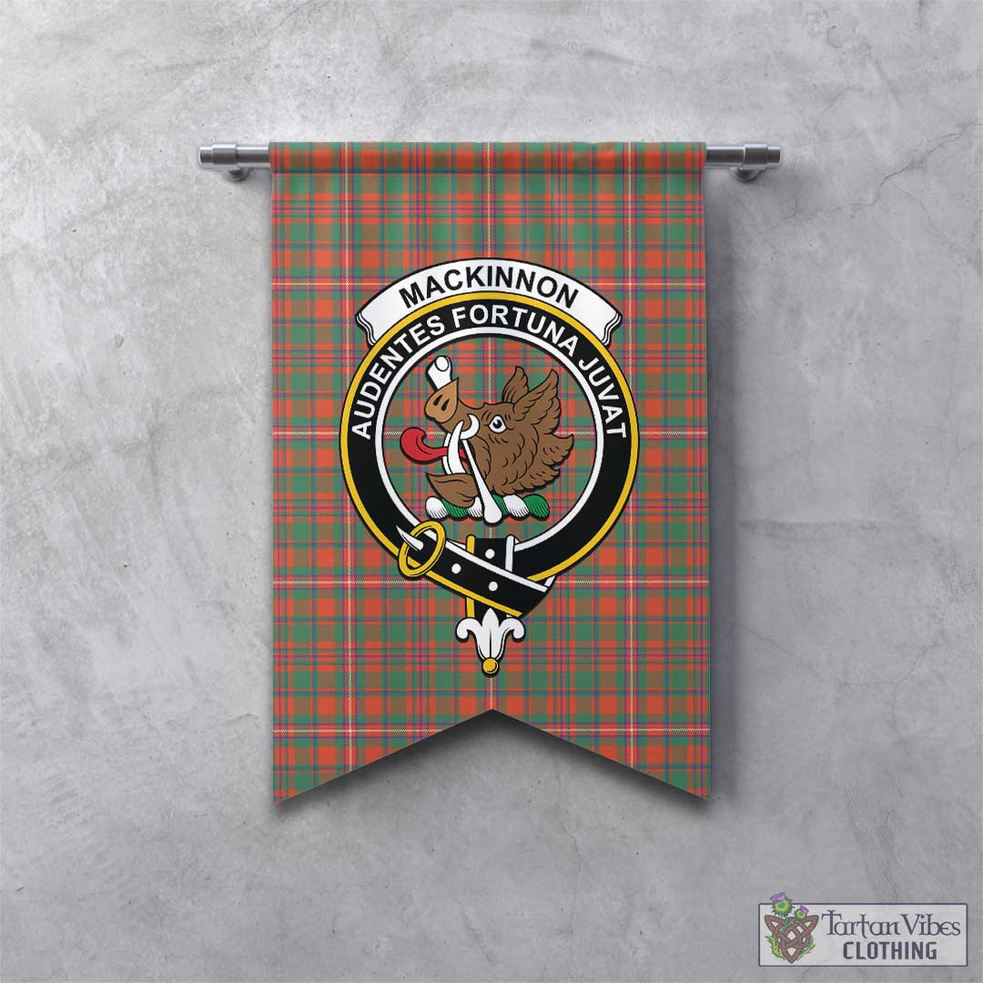 Tartan Vibes Clothing MacKinnon Ancient Tartan Gonfalon, Tartan Banner with Family Crest