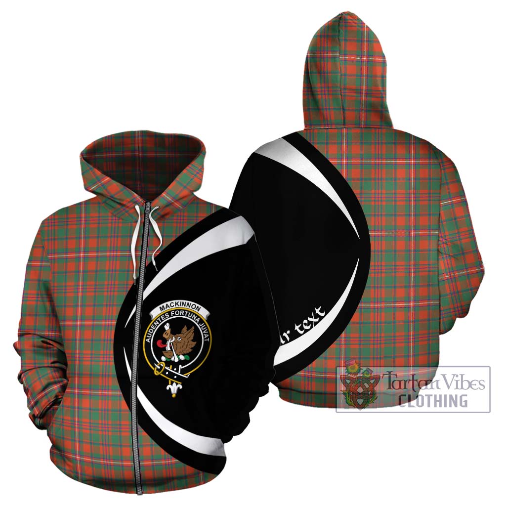 Tartan Vibes Clothing MacKinnon Ancient Tartan Hoodie with Family Crest Circle Style