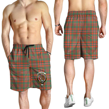 MacKinnon Ancient Tartan Mens Shorts with Family Crest