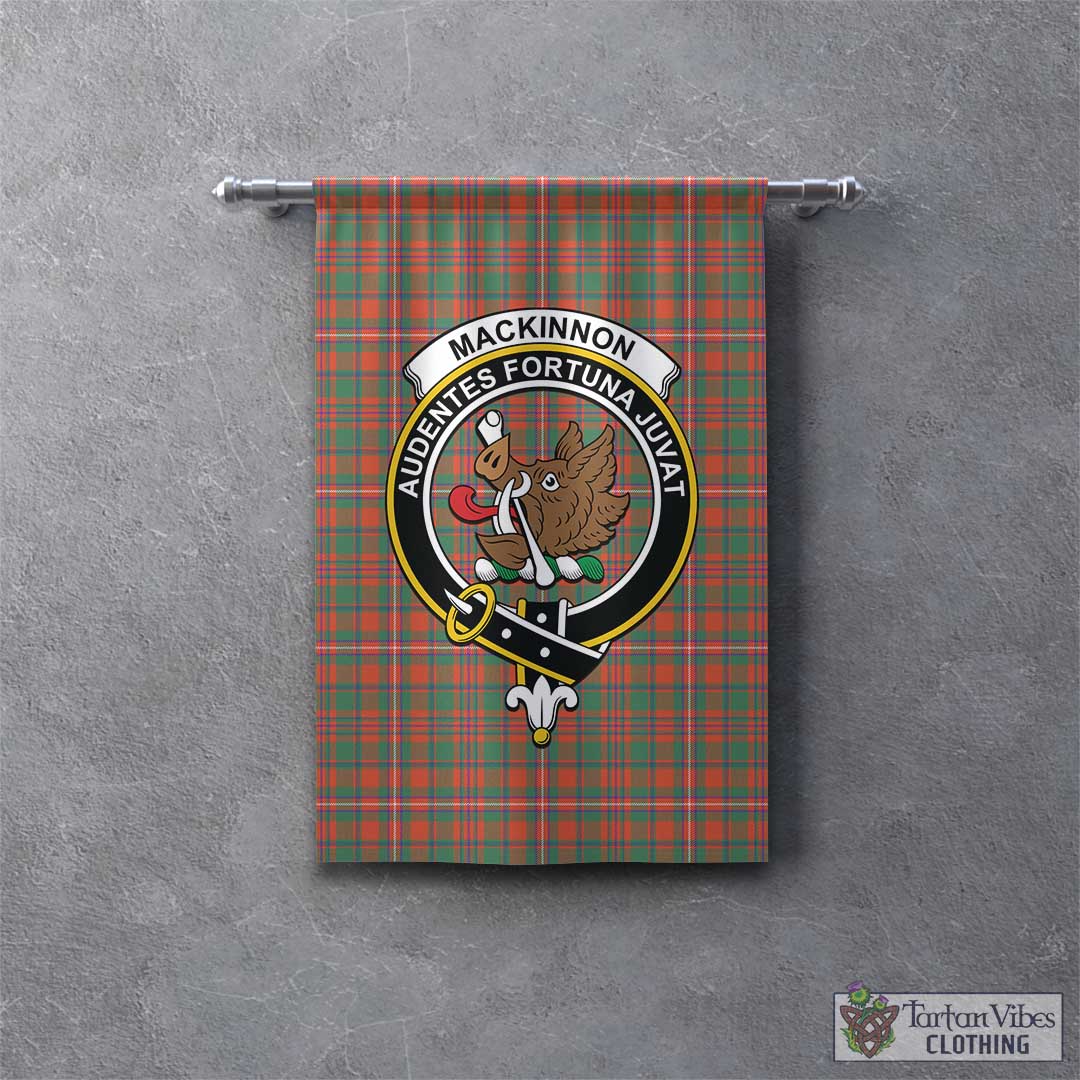 Tartan Vibes Clothing MacKinnon Ancient Tartan Gonfalon, Tartan Banner with Family Crest