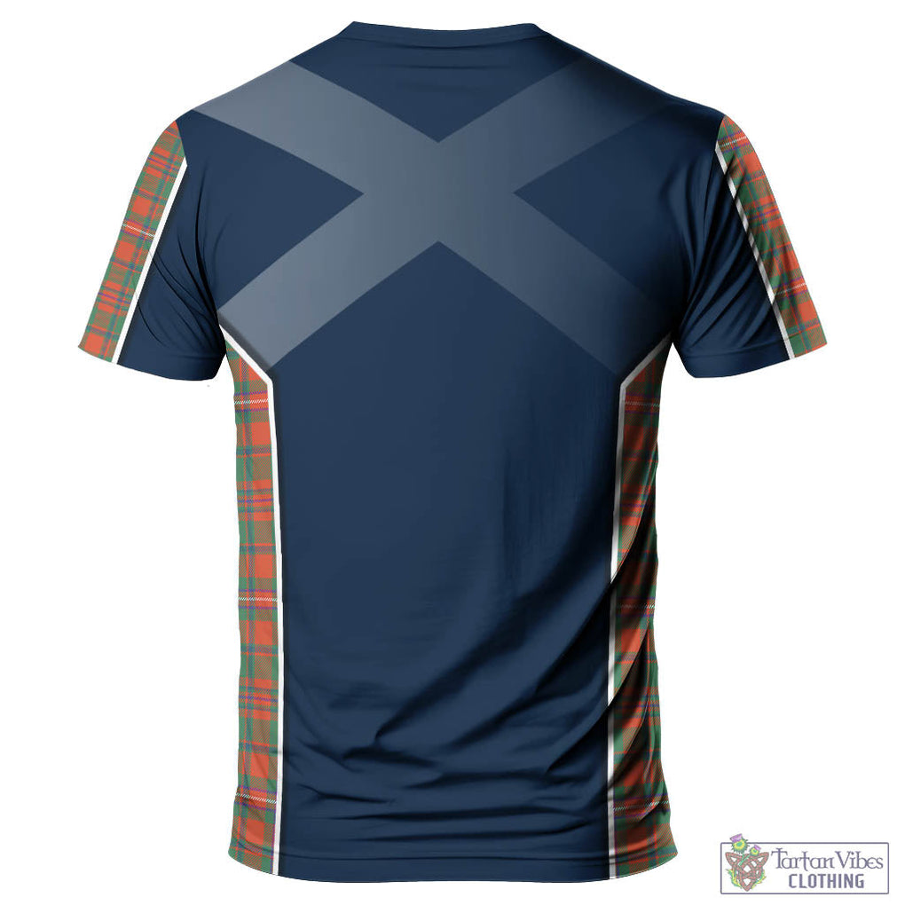 Tartan Vibes Clothing MacKinnon Ancient Tartan T-Shirt with Family Crest and Scottish Thistle Vibes Sport Style