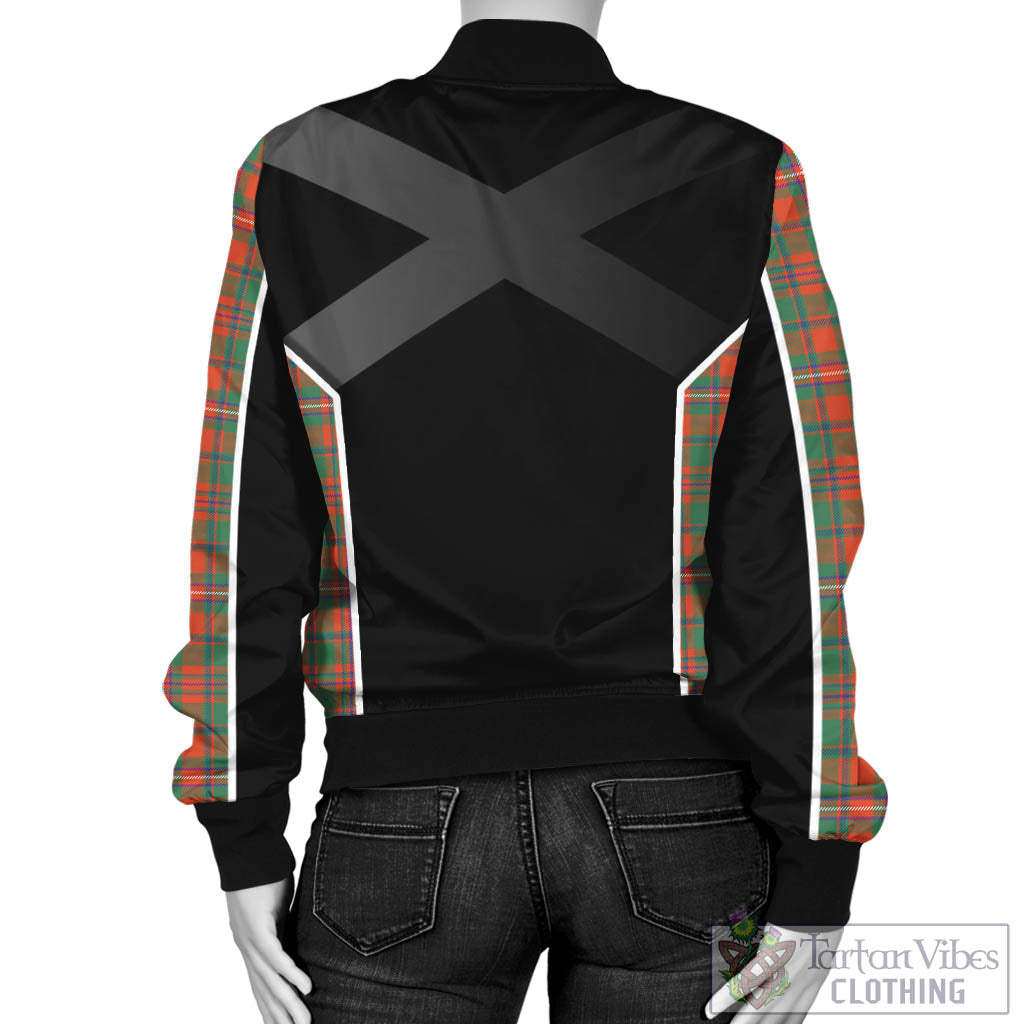 Tartan Vibes Clothing MacKinnon Ancient Tartan Bomber Jacket with Family Crest and Scottish Thistle Vibes Sport Style