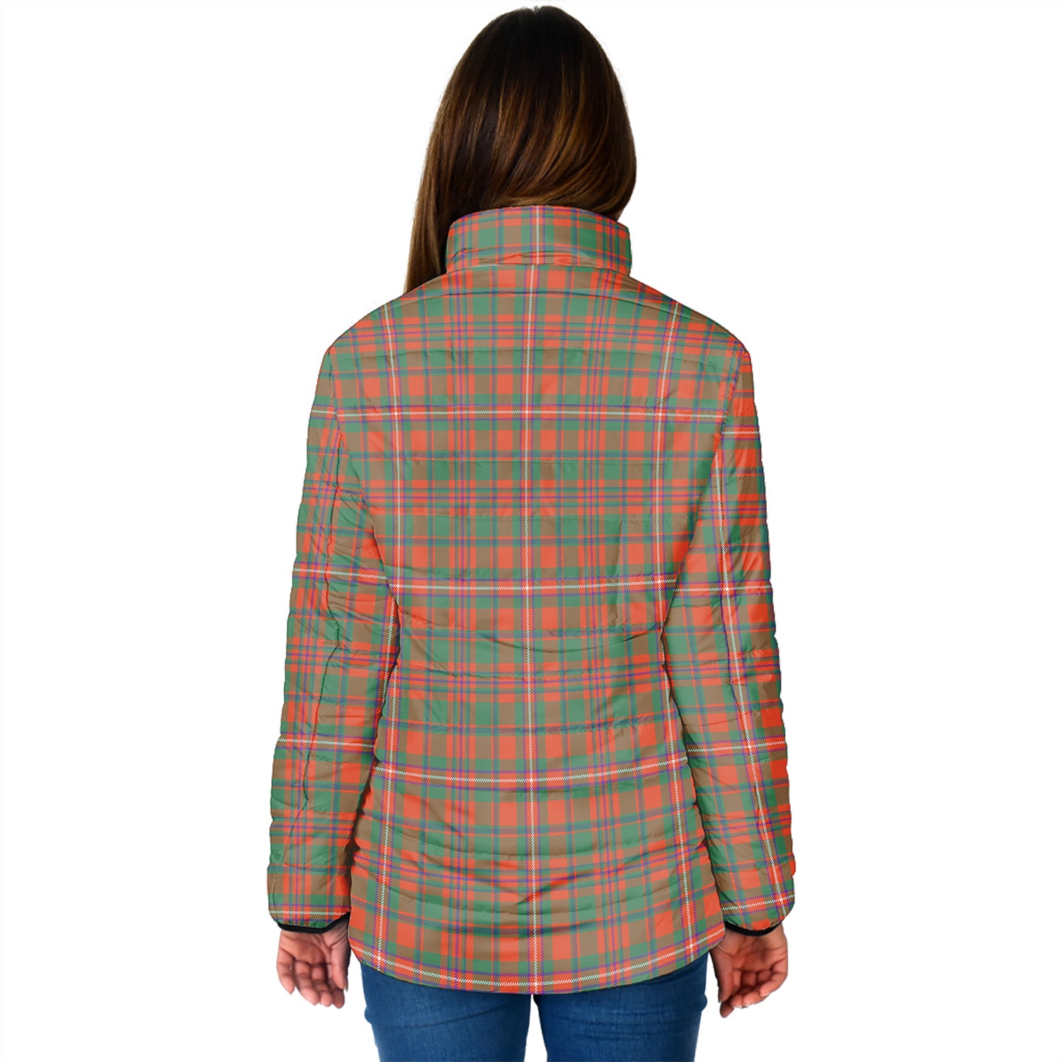 MacKinnon Ancient Tartan Padded Jacket with Family Crest - Tartan Vibes Clothing