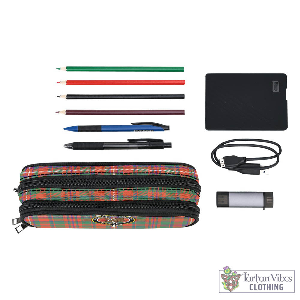 Tartan Vibes Clothing MacKinnon Ancient Tartan Pen and Pencil Case with Family Crest