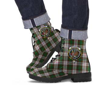 MacKinnon Dress Tartan Leather Boots with Family Crest