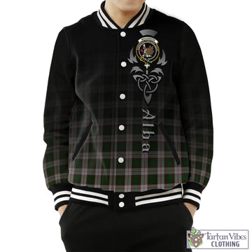 MacKinnon Dress Tartan Baseball Jacket Featuring Alba Gu Brath Family Crest Celtic Inspired